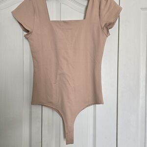 Square Neck Bodysuit in Nude